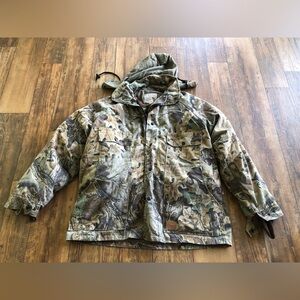 Vintage WALLS Outdoors Camo Jacket Medium Hunting Insulated 2 In 1 With Hood
